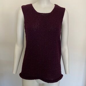 💖 2/$25 Coldwater Creek Burgundy Knit Sleeveless Top